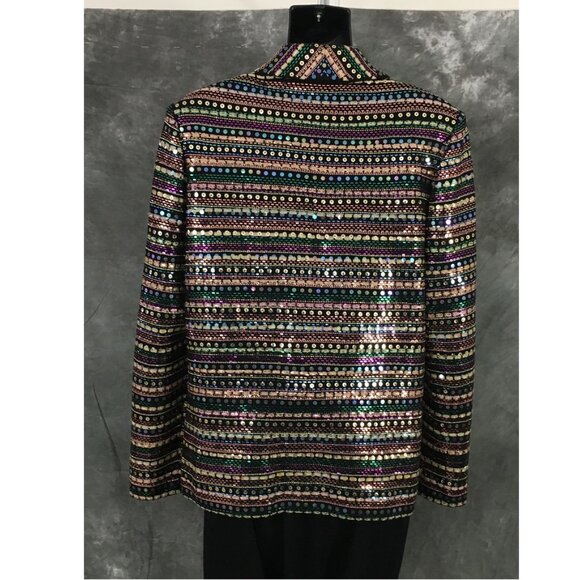 BEAUTIFUL St John evening knit black rhinestones embellished skirt suit 6 - Picture 9 of 11